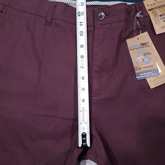 Tailor Vintage Greenwich Slim Fit Chino Pants Red Size 40 x 32 Stretch Airotec - Picture 9 of 9